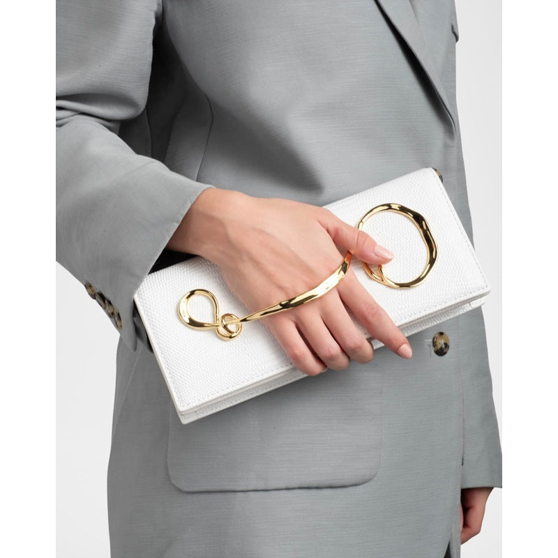 Bolsa Clutch Lizard-Embossed with Side