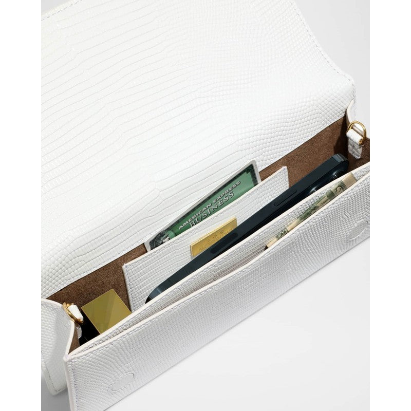 Bolsa Clutch Lizard-Embossed with Side