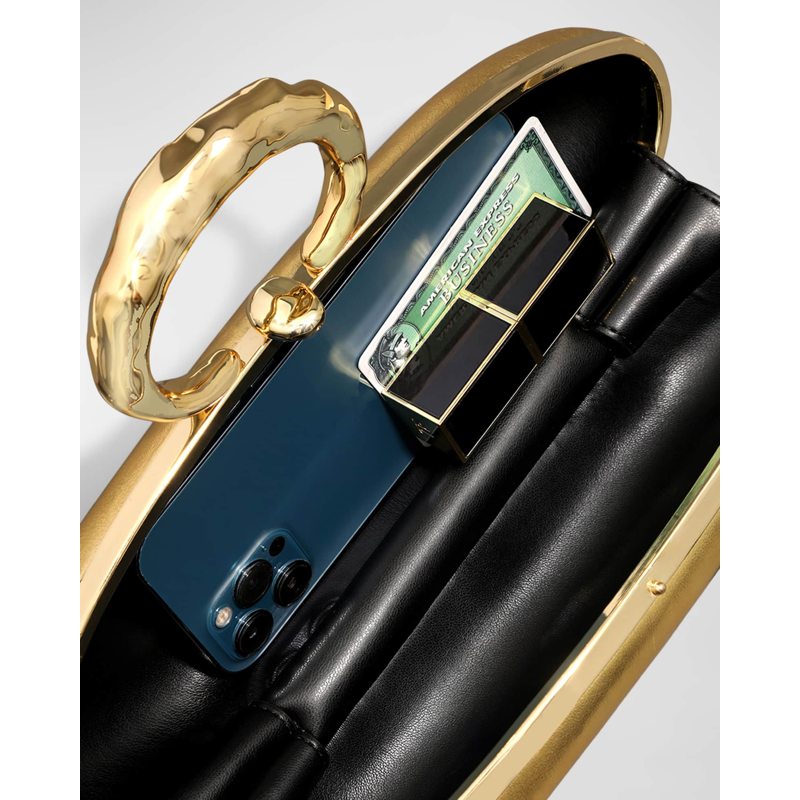 Bolsa Clutch Molten Gold Bullet Minaudiere - Gold