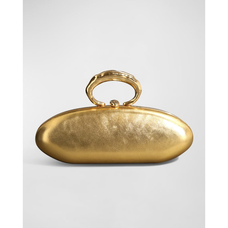 Bolsa Clutch Molten Gold Bullet Minaudiere - Gold