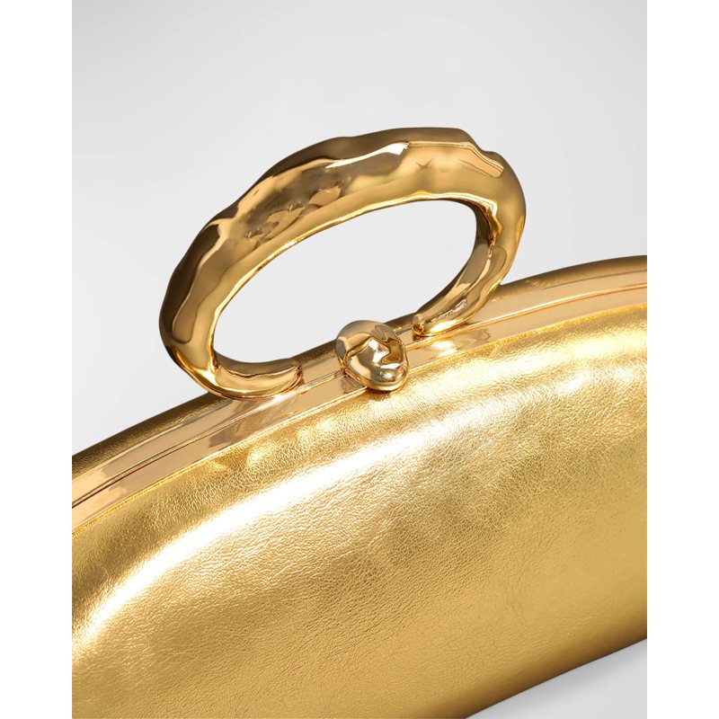 Bolsa Clutch Molten Gold Bullet Minaudiere - Gold