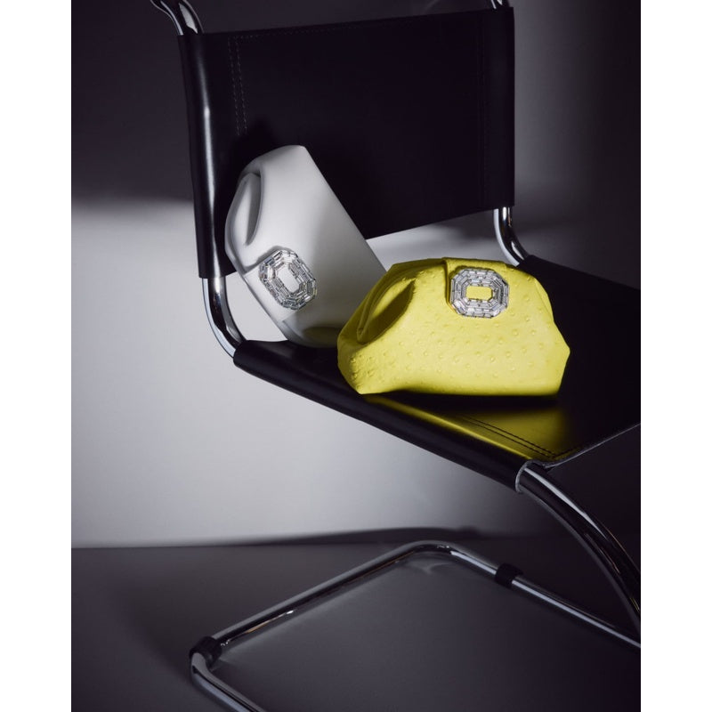 Bolsa Clutch Camelia Ostrich-Embossed