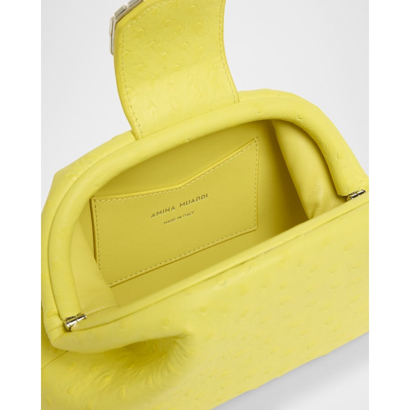 Bolsa Clutch Camelia Ostrich-Embossed