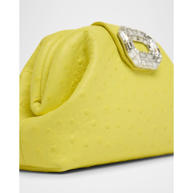 Bolsa Clutch Camelia Ostrich-Embossed