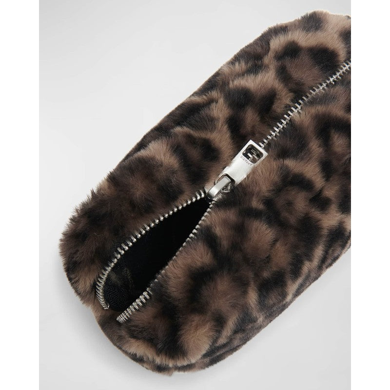 Bolsa Clutch Noor Leopard Faux Fur Pouch