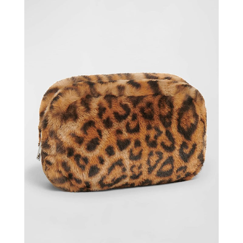 Bolsa Clutch Noor Leopard Faux Fur Pouch