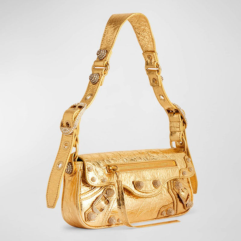 Bolsa Shoulder Le Cagole XS Sling Metallized With Rhinestones - Mercado de Luxo - O Maior E-Commerce de Bens, Produtos e Serviços de Luxo do Brasil.