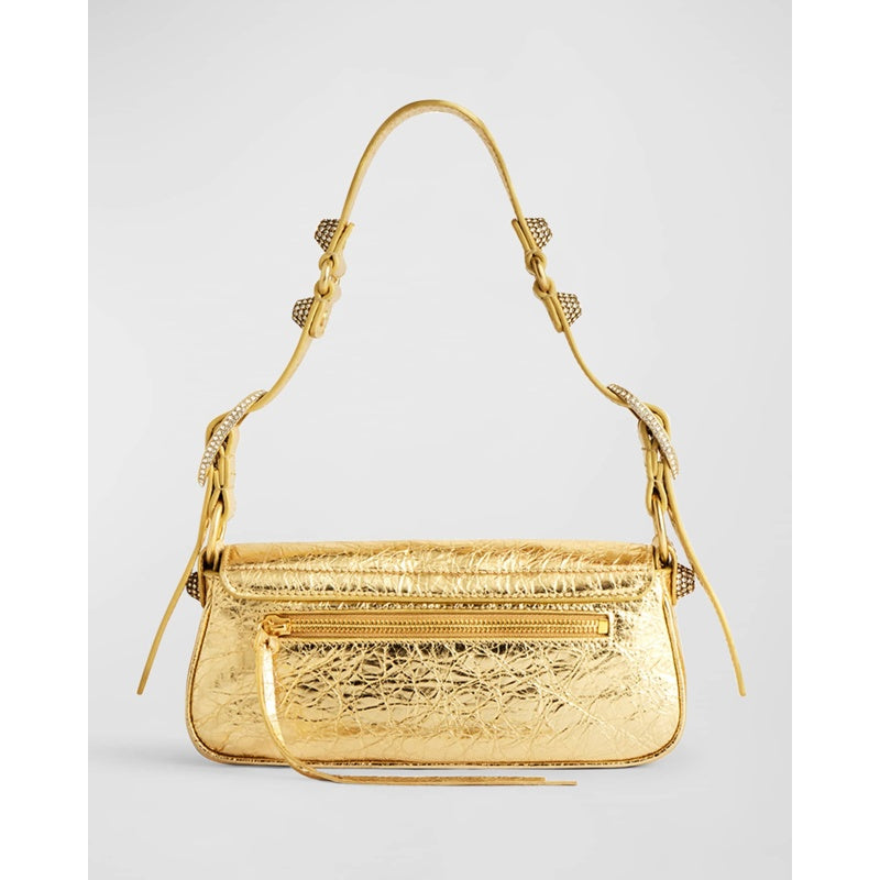 Bolsa Shoulder Le Cagole XS Sling Metallized With Rhinestones