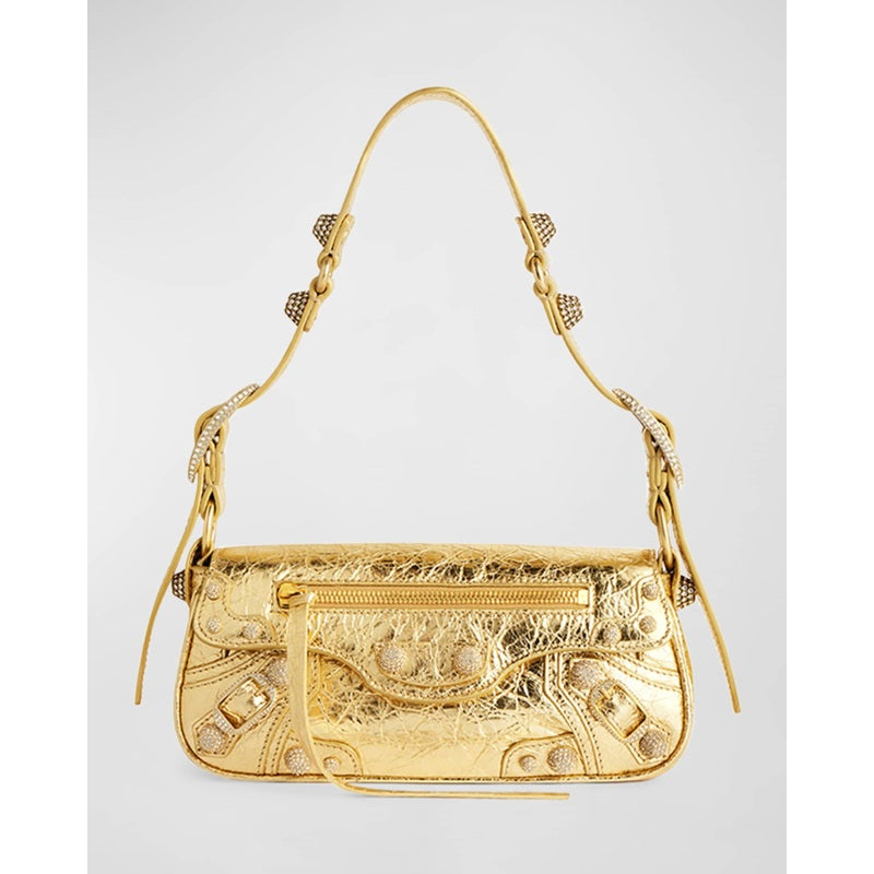 Bolsa Shoulder Le Cagole XS Sling Metallized With Rhinestones