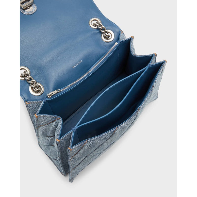 Bolsa Shoulder Crush Medium Chain Quilted In Denim