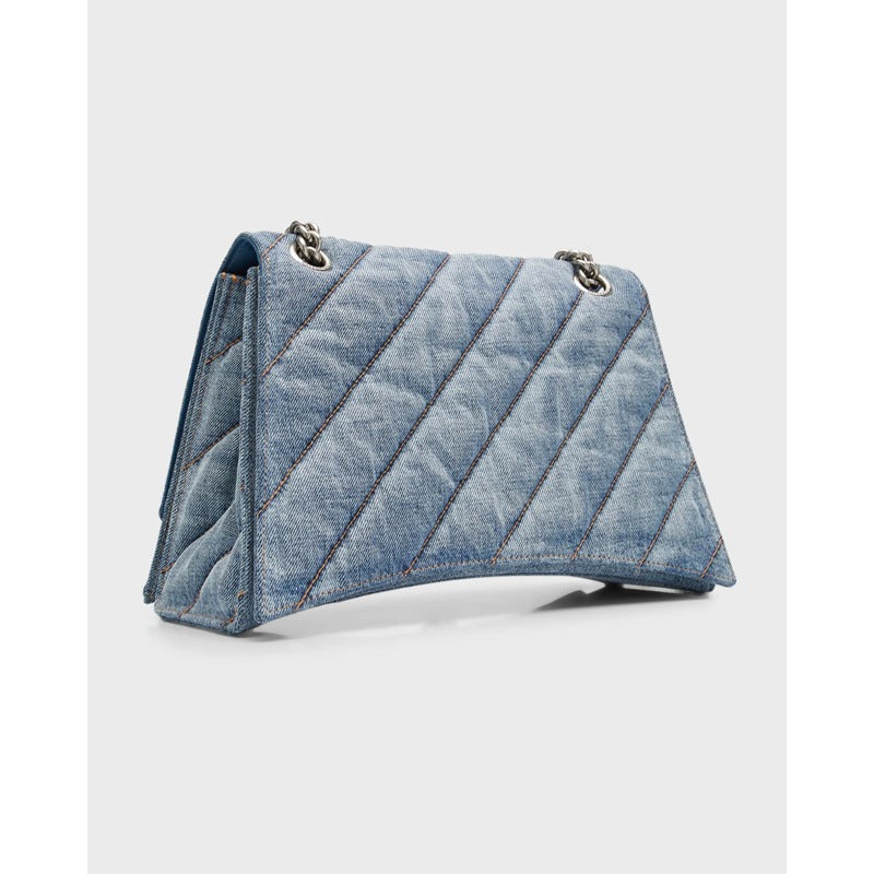 Bolsa Shoulder Crush Medium Chain Quilted In Denim