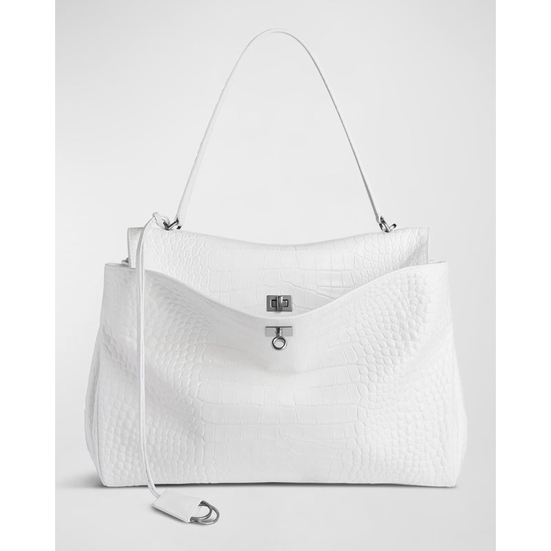 Bolsa Handle Rodeo Large Croc-Embossed
