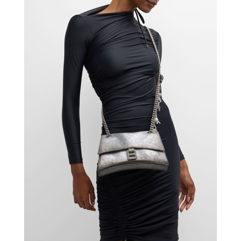 Bolsa Shoulder Crush Small Charms Metallic