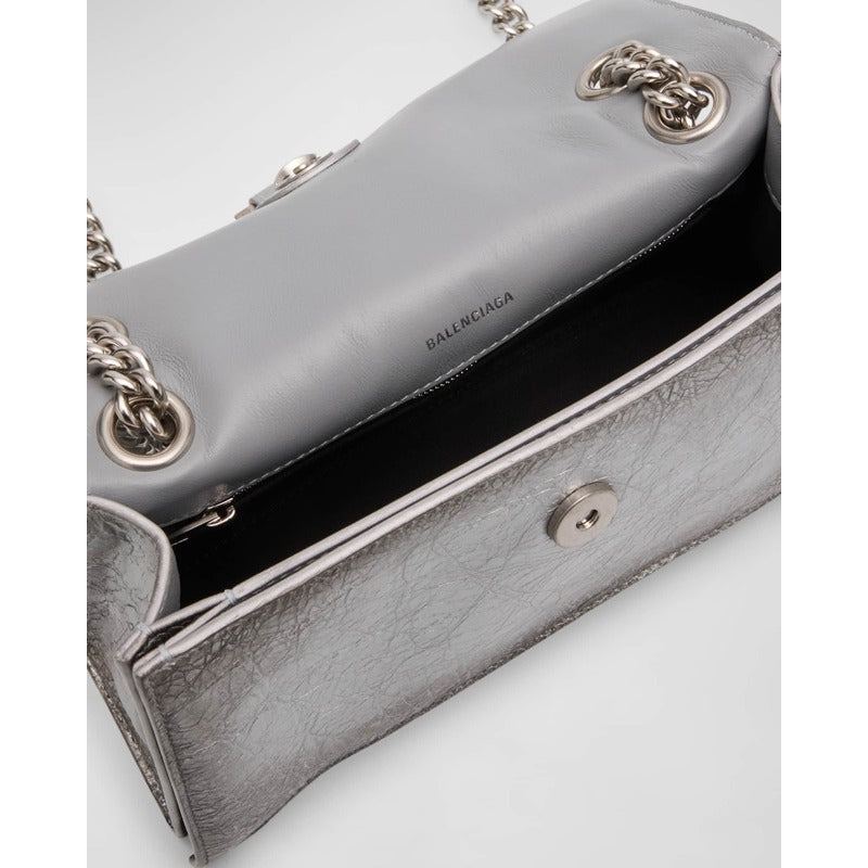 Bolsa Shoulder Crush Small Charms Metallic