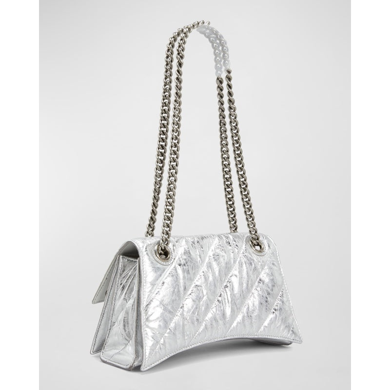 Bolsa Shoulder Crush Small Quilted Metallic Chain