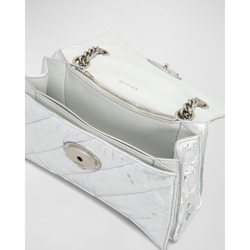 Bolsa Shoulder Crush Small Quilted Metallic Chain