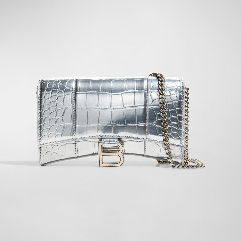 Bolsa Wallet Hourglass Metallic Moc-Croc Chain - Mercado de Luxo - O Maior E-Commerce de Bens, Produtos e Serviços de Luxo do Brasil.