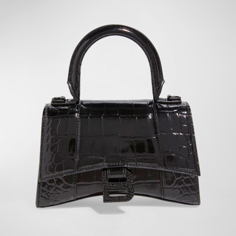 Bolsa Handle Hourglass XS Croc-Embossed - Mercado de Luxo - O Maior E-Commerce de Bens, Produtos e Serviços de Luxo do Brasil.