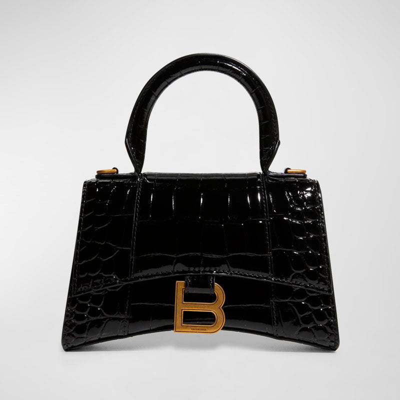 Bolsa Handle Hourglass XS Croc-Embossed - Mercado de Luxo - O Maior E-Commerce de Bens, Produtos e Serviços de Luxo do Brasil.