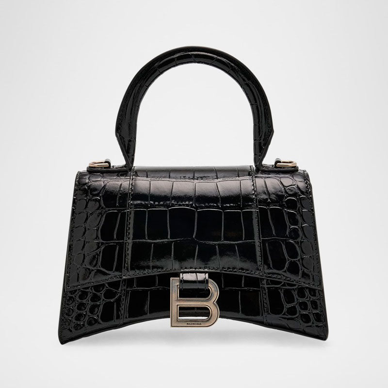 Bolsa Handle Hourglass XS Croc-Embossed - Mercado de Luxo - O Maior E-Commerce de Bens, Produtos e Serviços de Luxo do Brasil.