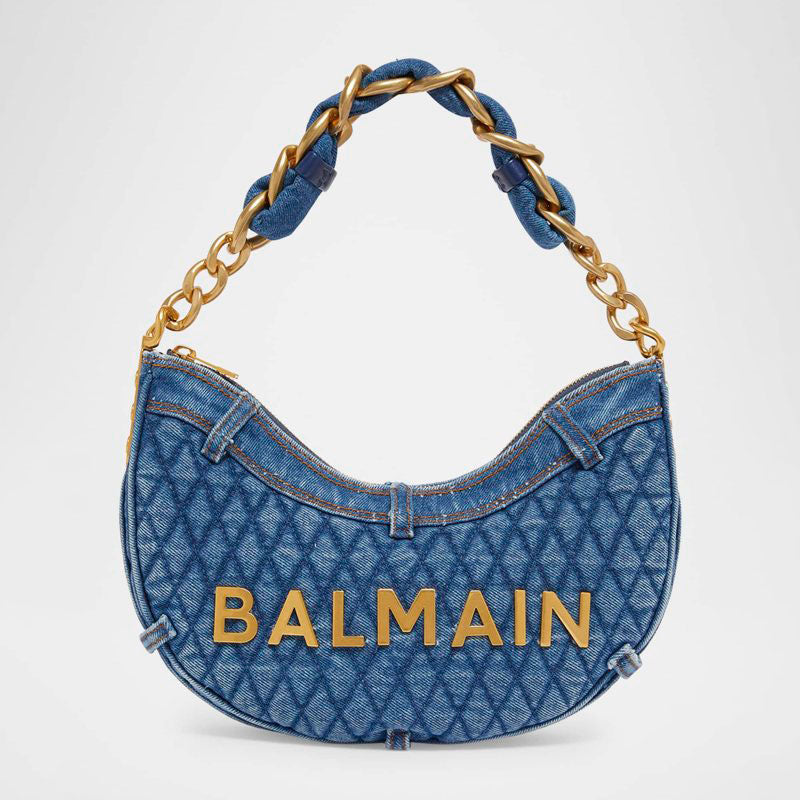 Bolsa Shoulder 1945 Moon in Grid Quilted Denim - Mercado de Luxo - O Maior E-Commerce de Bens, Produtos e Serviços de Luxo do Brasil.