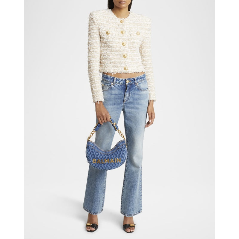 Bolsa Shoulder 1945 Moon in Grid Quilted Denim
