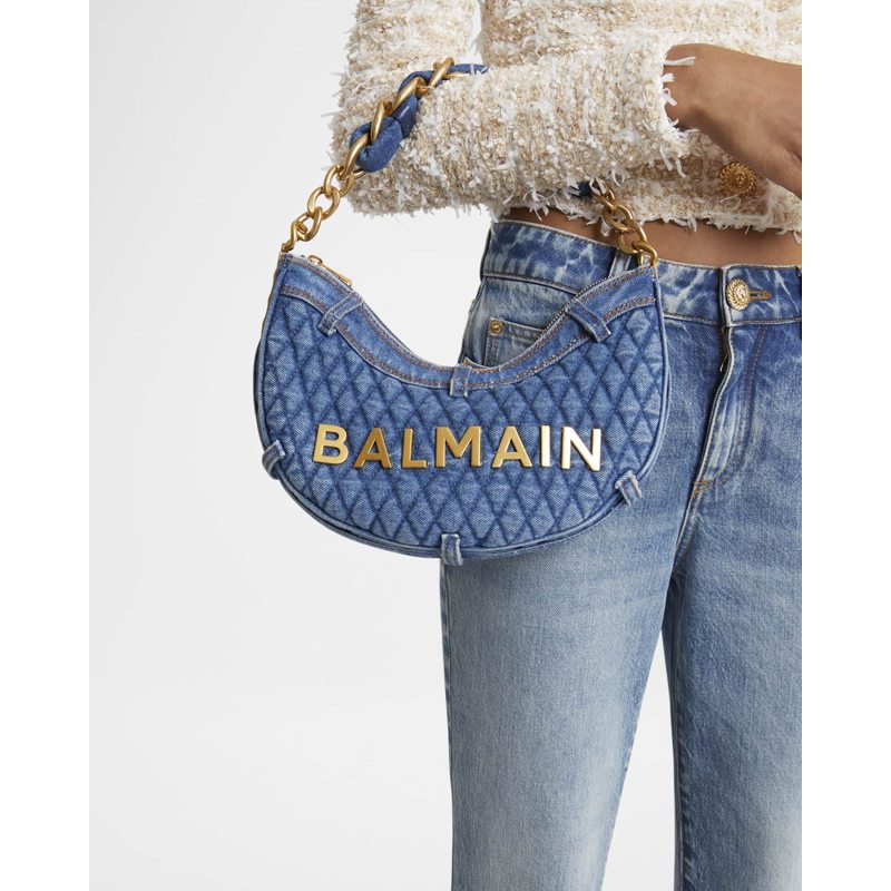 Bolsa Shoulder 1945 Moon in Grid Quilted Denim