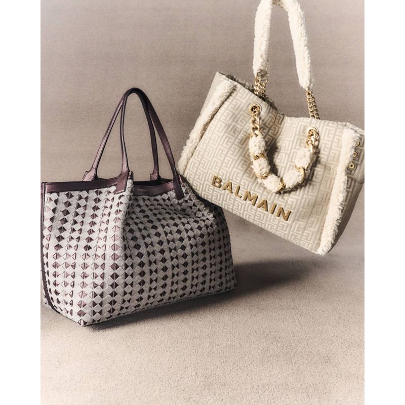 Bolsa Shopper 1945 Soft Cabas In Jacquard With Shearling