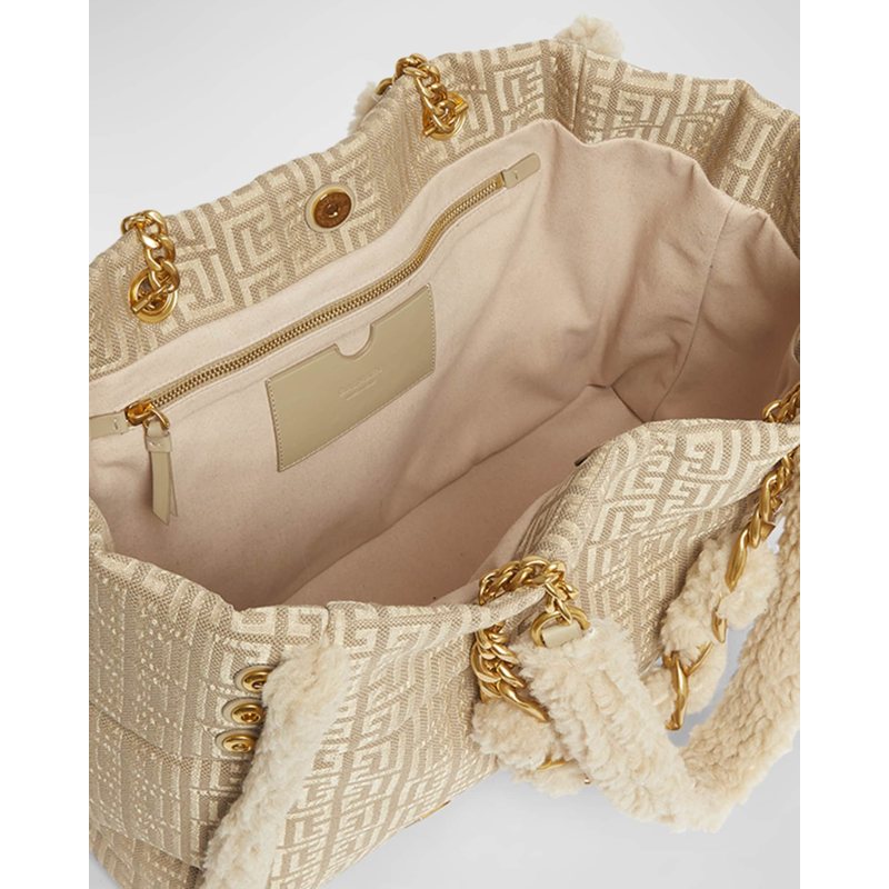 Bolsa Shopper 1945 Soft Cabas In Jacquard With Shearling