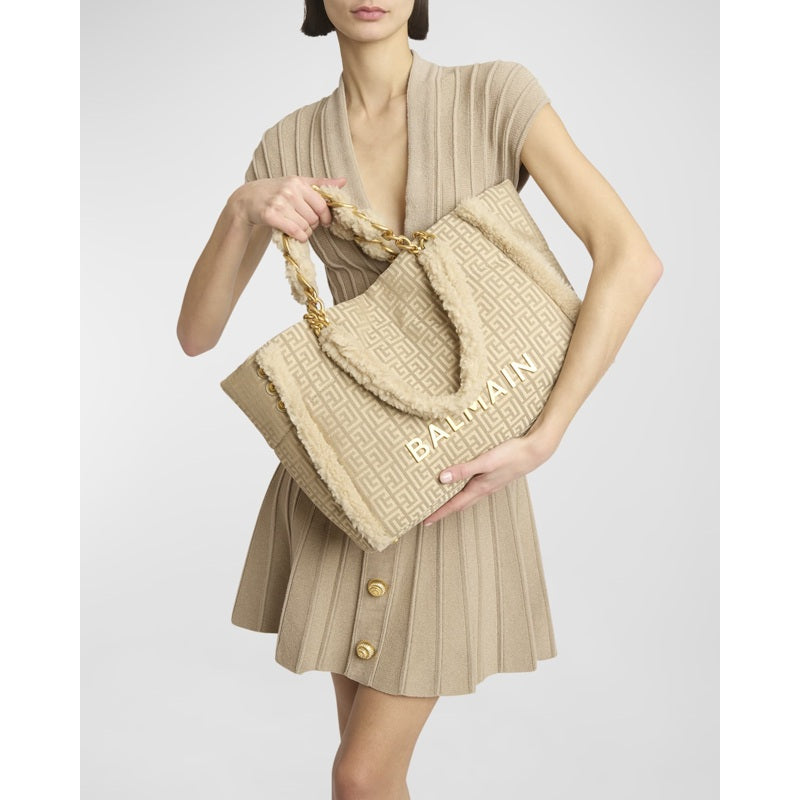 Bolsa Shopper 1945 Soft Cabas In Jacquard With Shearling