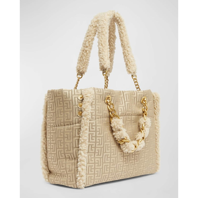 Bolsa Shopper 1945 Soft Cabas In Jacquard With Shearling