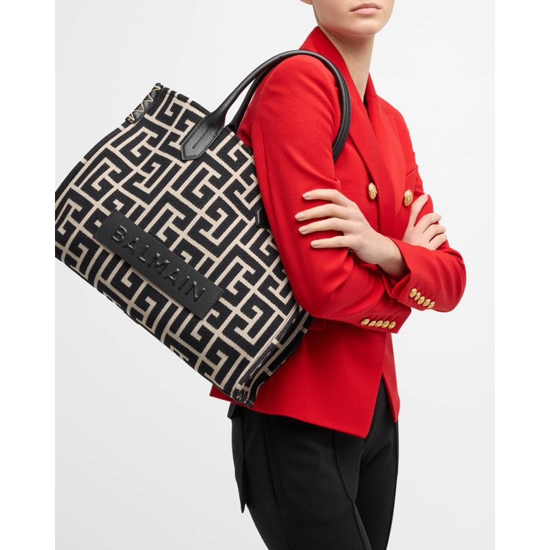 Bolsa Shopper B Army Medium in Monogram Jacquard