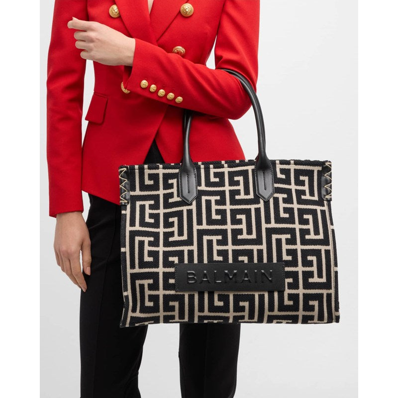 Bolsa Shopper B Army Medium in Monogram Jacquard