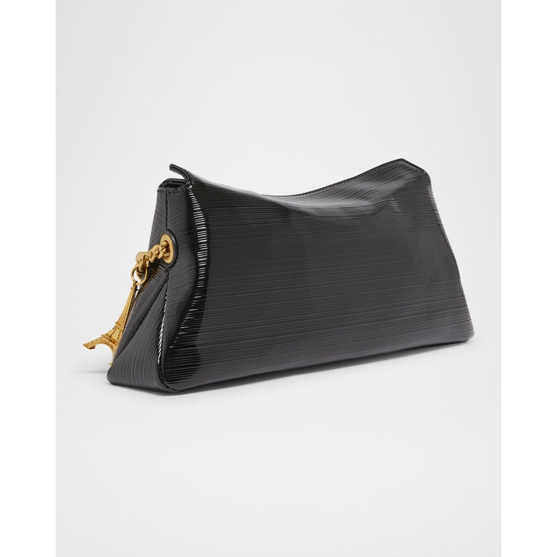 Bolsa Clutch 1945 Pouch in Striped Patent with Charms