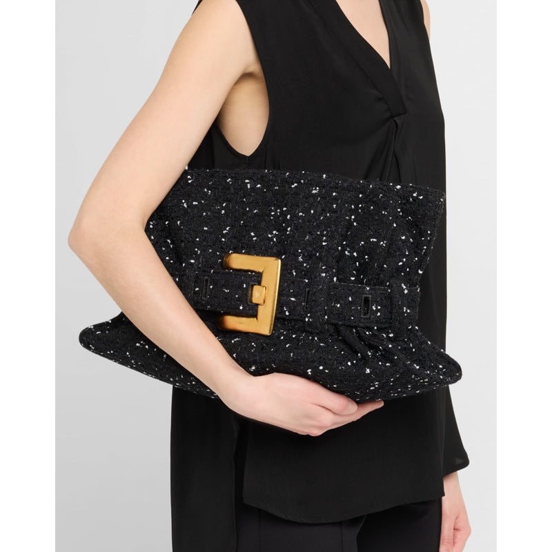 Bolsa Shoulder Anthem Medium Buckle in Tweed
