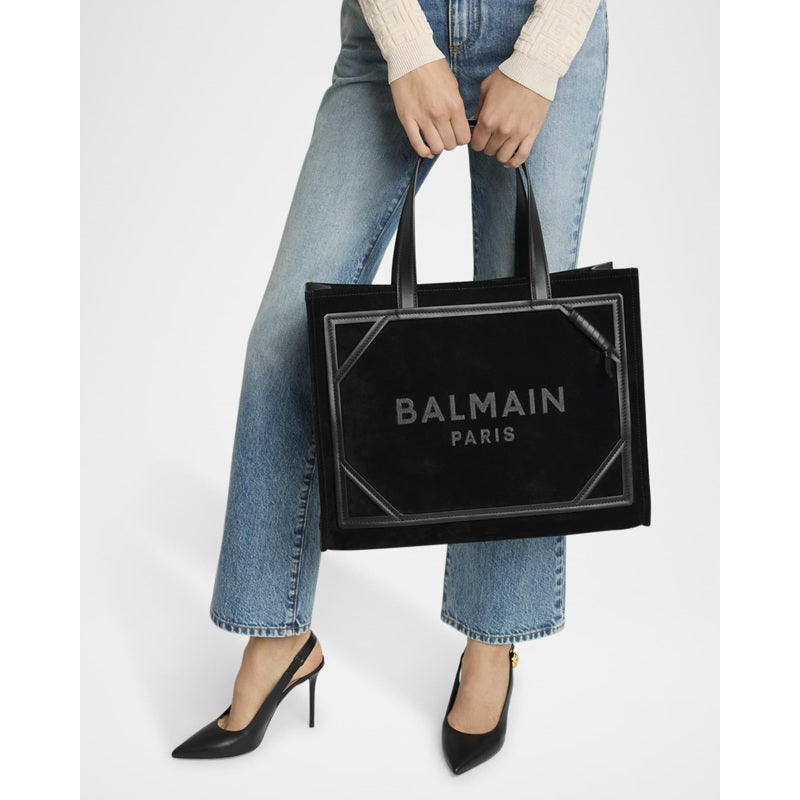 Bolsa Shopper B Army Medium in Suede