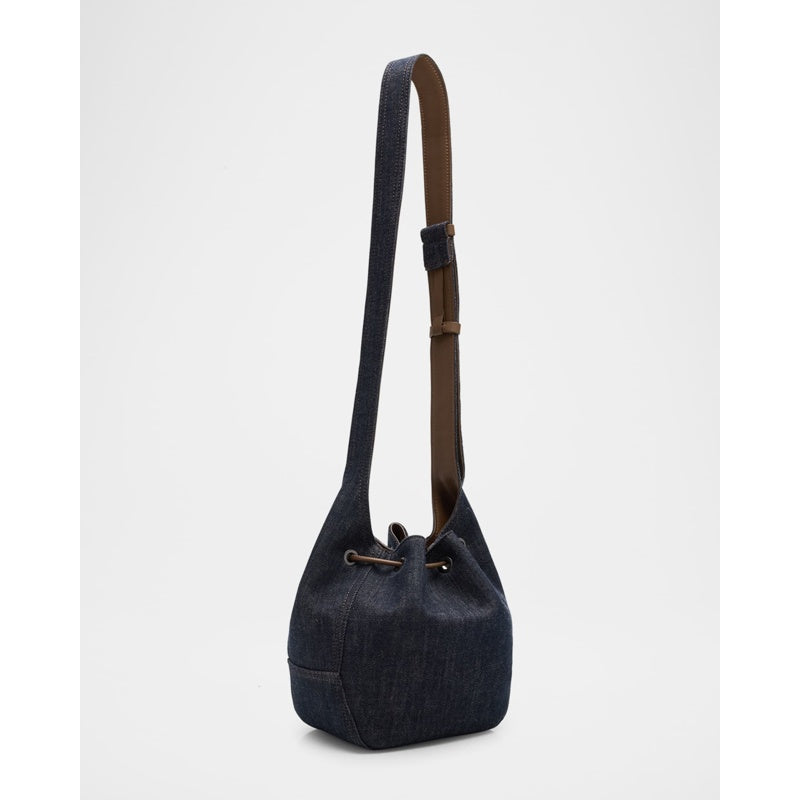 Bolsa Bucket Duo Mini Denim Drawstring