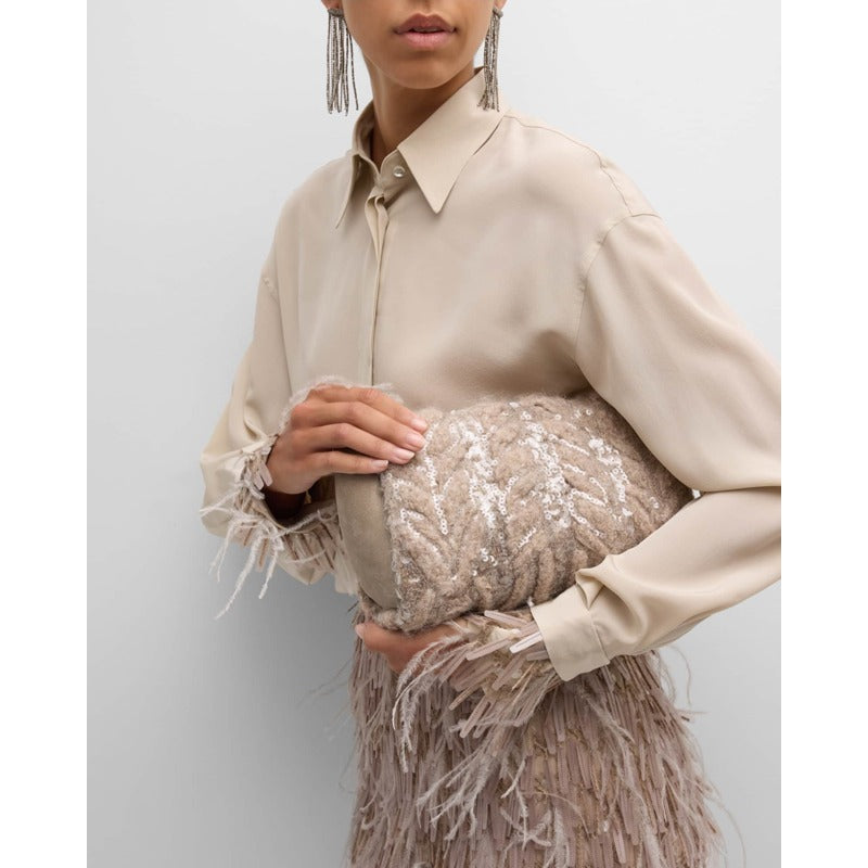 Bolsa Clutch Sequined Opera Knit