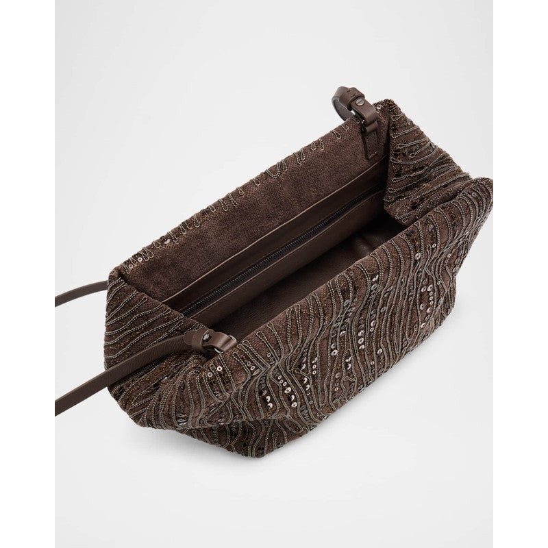 Bolsa Clutch Pleated Mesh Monili