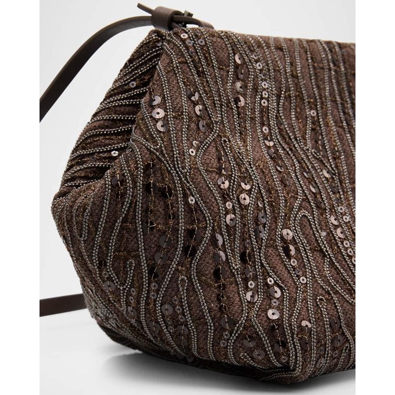 Bolsa Clutch Pleated Mesh Monili