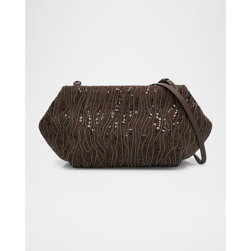 Bolsa Clutch Pleated Mesh Monili