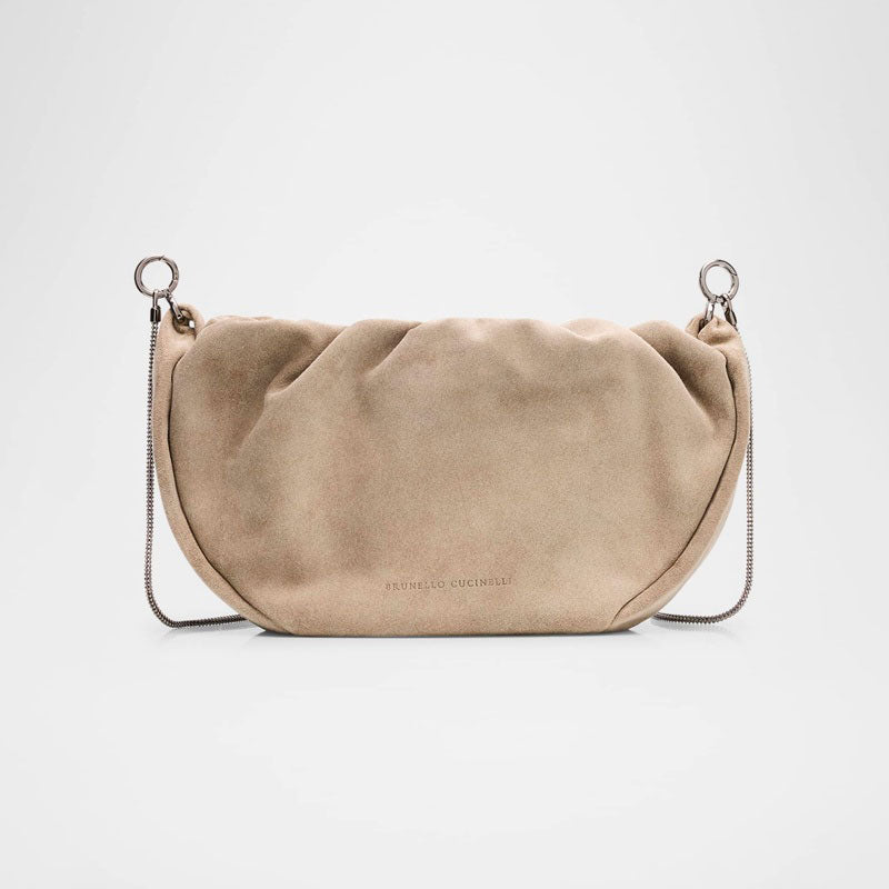 Bolsa Shoulder Monili Ruched Suede - Mercado de Luxo - O Maior E-Commerce de Bens, Produtos e Serviços de Luxo do Brasil.