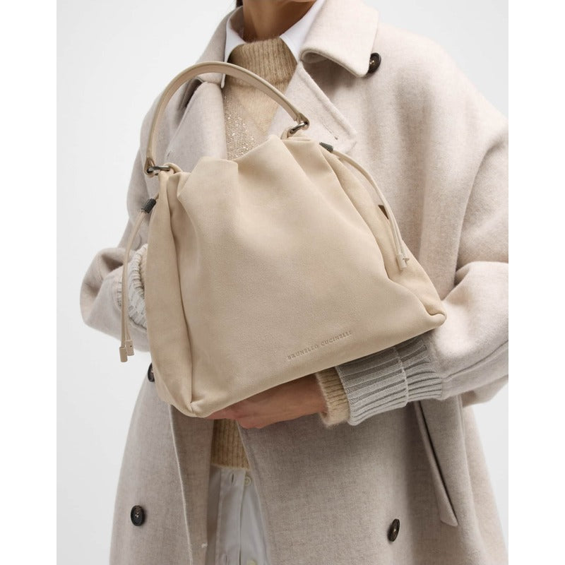 Bolsa Handle Medium Drawstring Suede