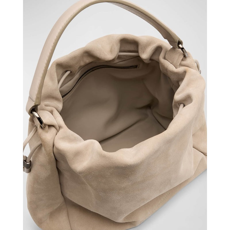 Bolsa Handle Medium Drawstring Suede