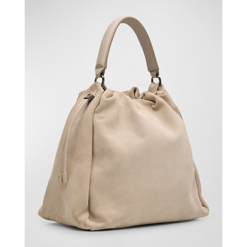 Bolsa Handle Medium Drawstring Suede