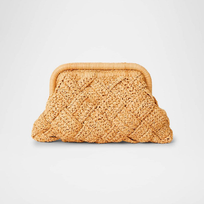 Bolsa Clutch Gigi Framed Woven Raffia - Mercado de Luxo - O Maior E-Commerce de Bens, Produtos e Serviços de Luxo do Brasil.