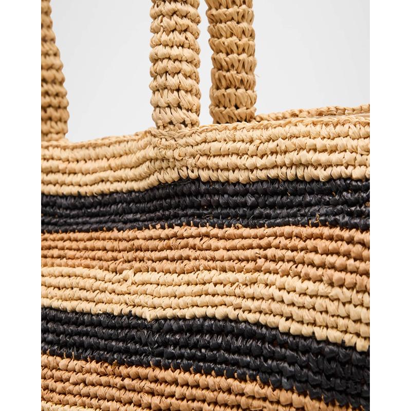 Bolsa Beach Marisol Striped Straw