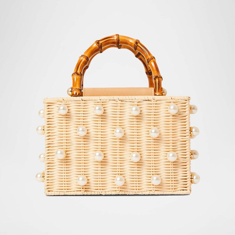 Bolsa Beach Chloe Pearly Rattan Box - Mercado de Luxo - O Maior E-Commerce de Bens, Produtos e Serviços de Luxo do Brasil.