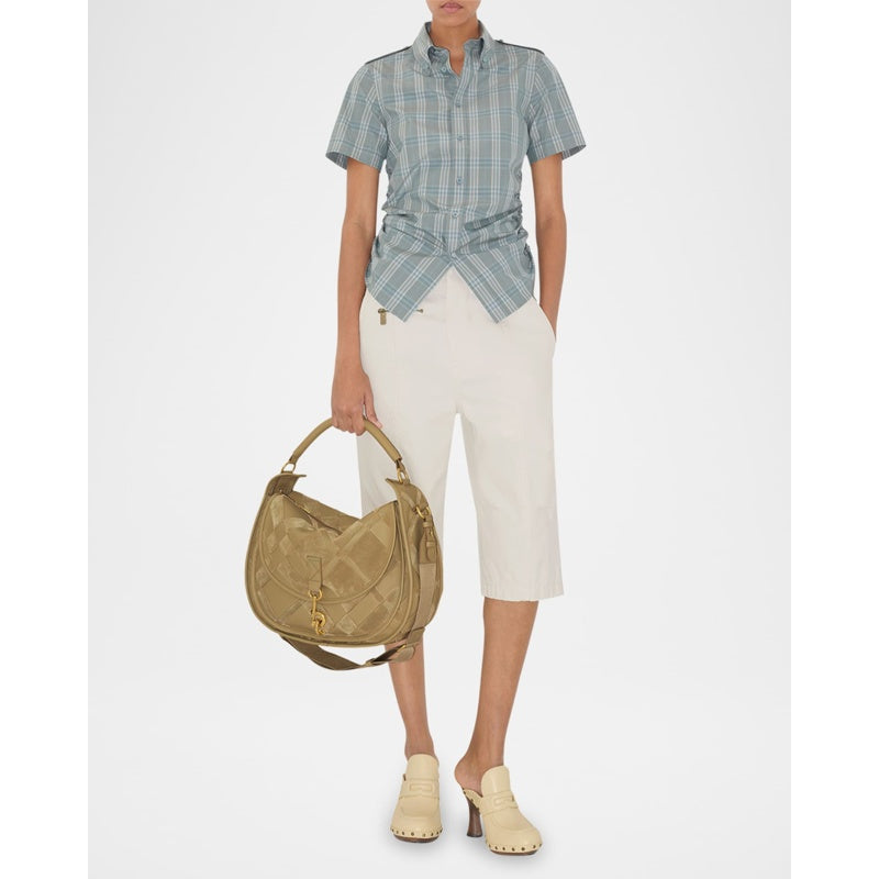 Bolsa Messenger Clip Patchwork Suede