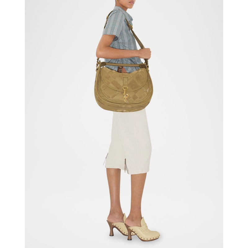 Bolsa Messenger Clip Patchwork Suede